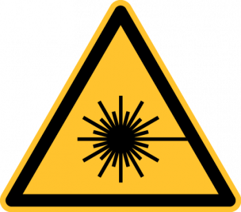 "Warnung vor Laserstrahl" - DIN EN ISO 7010, W004