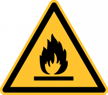 "Warnung vor feuergefährlichen Stoffen" - DIN EN ISO 7010, W021