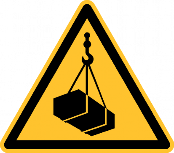 "Warnung vor schwebender Last" - DIN EN ISO 7010, W015